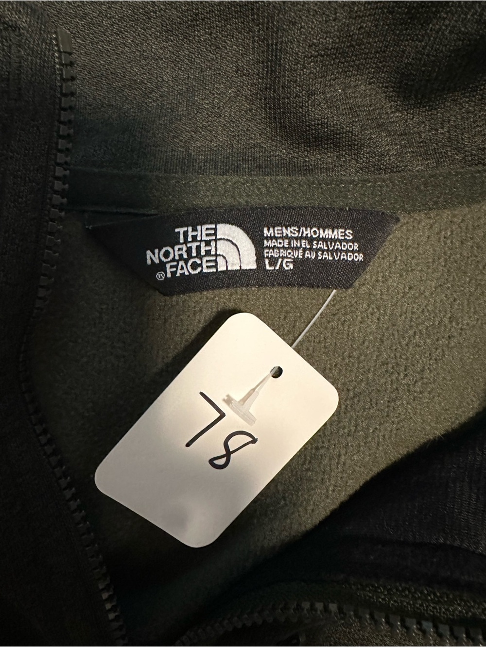 The North Face Mens L Green 1/4 Zip Fleece Pullover Chest Zip Pocket Gorpcore - Picture 4 of 4